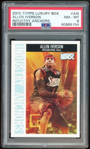 2005 Topps Luxury Box Industry Summit Allen Iverson 76ers HOF /599 PSA 8 NM-MT