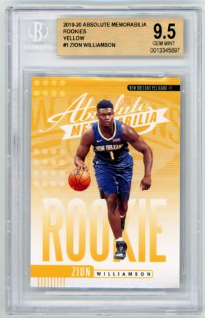 2019-20 Panini Absolute Memorabilia Rookie Yellow Zion Williamson #1 BGS 9.5