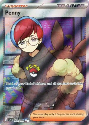 Pokemon TCG Scarlet & Violet Penny FULL ART SECRET HOLO RARE 239/198