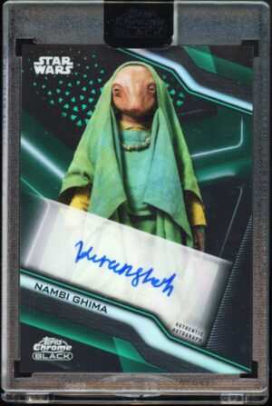 2022 Topps Chrome Black Star Wars A-KSH Nambi Ghima Kiran Shah Green Auto /99