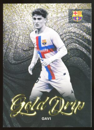 2023 Topps FC Barcelona Official Team Set GAVI Gold Drip Insert #47