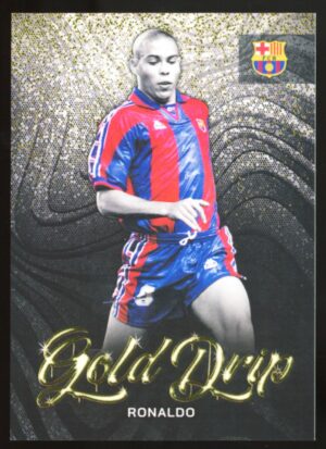 2023 Topps FC Barcelona Official Team Set Legends Ronaldo Gold Drip Insert #46