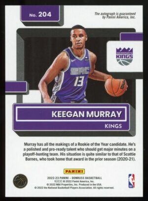 2022-23 Panini Donruss Optic Keegan Murray #214 RC Rated Rookie Signature Auto