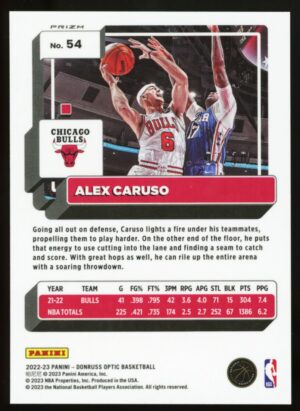 2022-23 Panini Donruss Optic Alex Caruso #54 Gold Prizm /10 Chicago Bulls