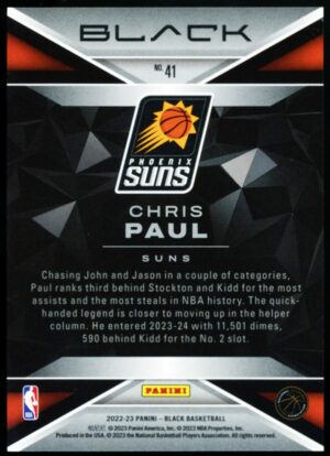 2022-23 Panini Black Basketball Chris Paul #41 Base Phoenix Suns Warriors