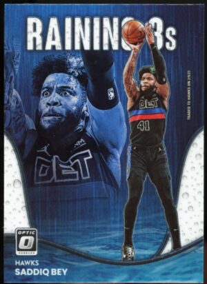 2022-23 Panini Donruss Optic Raining 3s Saddiq Bey #15 Hawks