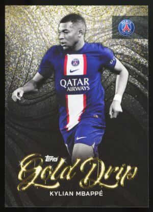 2022-23 Topps Paris Saint-Germain Team Set Gold Drip Kylian Mbappe #49