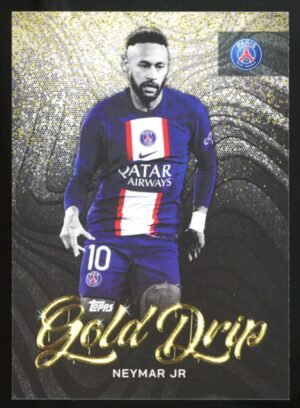 2022-23 Topps Paris Saint-Germain Team Set Gold Drip Neymar Jr #46