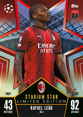 2023-24 Match Attax UEFA Rafael Leao Stadium Star Limited Edition AC Milan