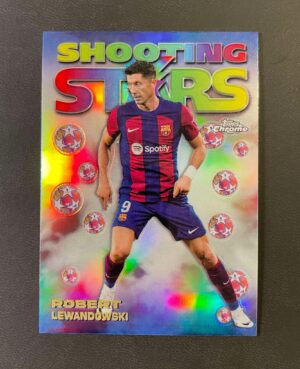 2023-24 Topps Chrome UEFA 1998 Shooting Stars #98-4 Robert Lewandowski