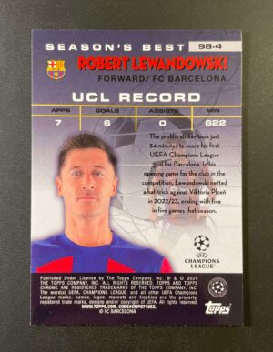 2023-24 Topps Chrome UEFA 1998 Shooting Stars #98-4 Robert Lewandowski