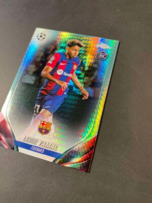 2023-24 Topps Chrome UEFA Lamine Yamal Aqua Prism Refractor Rookie RC #64