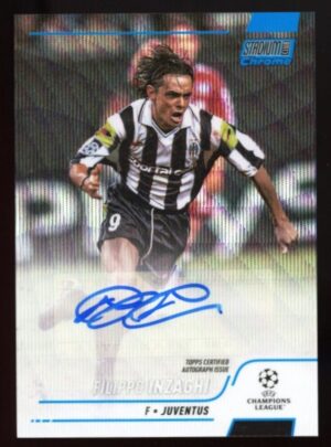 2021-22 Stadium Club Chrome Filippo Inzaghi Blue Wave Refractor Auto /75 #CA-FI