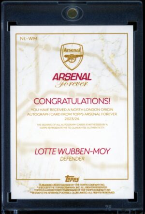 2023-24 Topps Arsenal Forever Lotte Wubben-Moy Pink /75 Auto #AW-WM