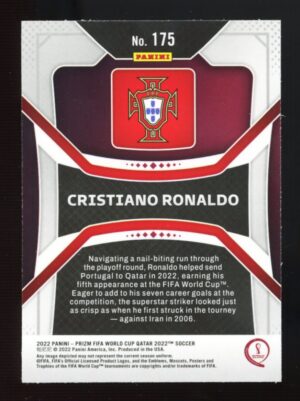 2022 Panini Prizm FIFA World Cup Qatar Cristiano Ronaldo Base #175 Portugal