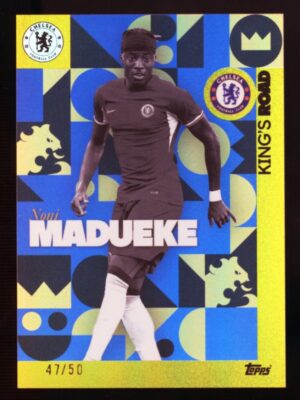 2023-24 Topps Chelsea FC Team Set Noni Madueke King's Road Yellow Foil Parallel /50 #30