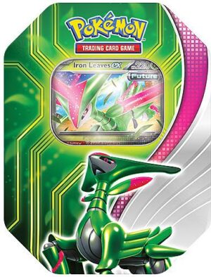 Pokemon Tin - 2024 Wave 2 Spring: Iron Leaves ex (Future Virizion) - Paradox Clash Collector's Tin Box (4 Boosters)