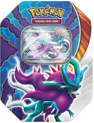 Pokemon Tin - 2024 Wave 2 Spring: Walking Wake ex (Ancient Suicune) - Paradox Clash Collector's Tin Box (4 Boosters)