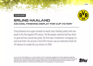 2021 Topps NOW Erling Haaland BVB 09 #003 ~ Borussia Dortmund ~ PR- PRINT RUN /7305