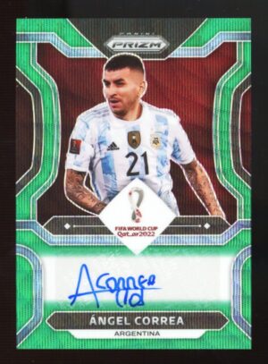 2022 Panini Prizm  Fifa World Cup Qatar ANGEL CORREA Green Wave Signatures Auto #S-ANC Argentina