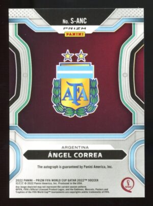 2022 Panini Prizm  Fifa World Cup Qatar ANGEL CORREA Green Wave Signatures Auto #S-ANC Argentina