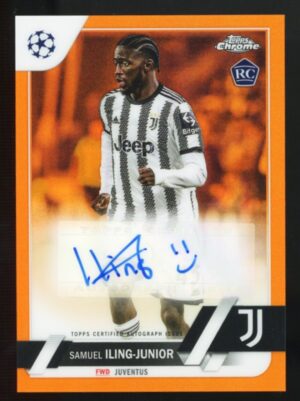 2022-23 Topps Chrome UEFA Club Competitions Samuel Iling-Junior RC Orange Auto /25 #CA-SI