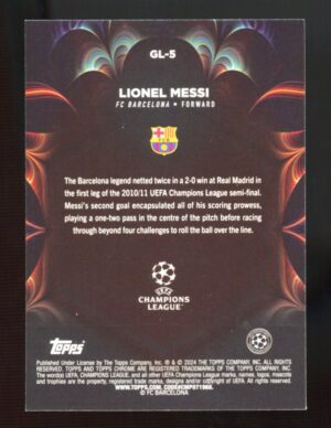 2023-24 Topps Chrome UEFA Club Competitions Golazo Lionel Messi #GL-5