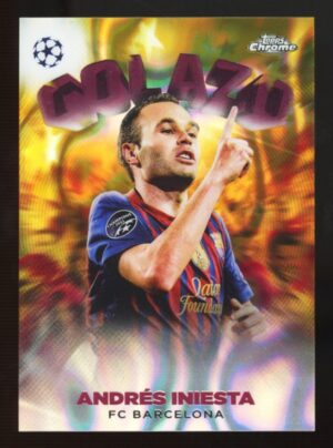 2022-23 Topps Chrome UCC Andres Iniesta Golazo Orange Lava #G-7 Barcelona SSP