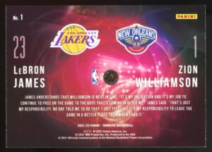 2021-22 Panini Donruss Duos LeBron James / Zion Williamson #1