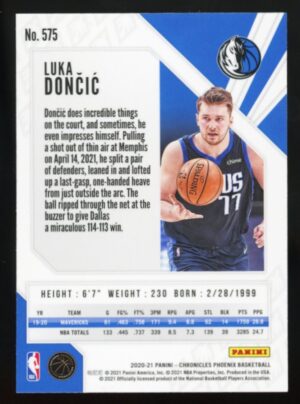 2020-21 Panini Chronicles Phoenix Luka Doncic #575