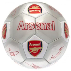 Arsenal FC Sølv Fodbold m. Autografer – Str. 5