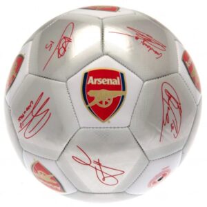 Arsenal FC Sølv Fodbold m. Autografer – Str. 5