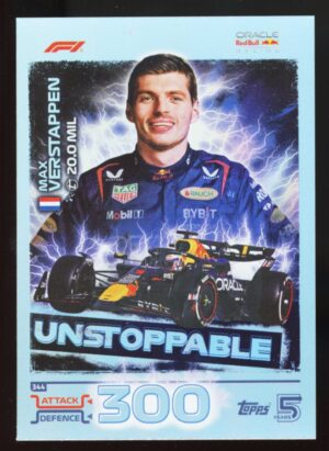 2024 Topps Formule 1 F1 Turbo Attax Max Verstappen Unstoppable #344 GZ