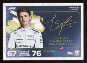 2024 Topps F1 Turbo Attax Logan Sargeant Signature Style #72