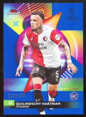 2023-24 Finest UEFA Club Competition Blue Refractor #74 Quilindschy Hartman /150