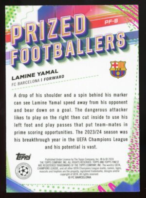 2023-24 Topps Finest UEFA Lamine Yamal Prized Footballers #PF-8