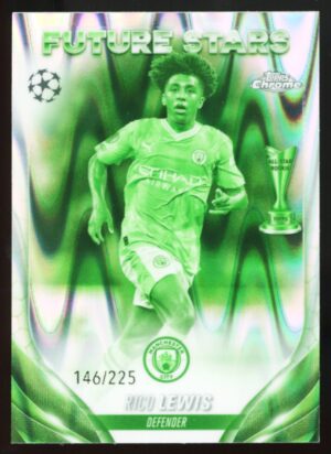 2023-24 Topps Chrome UEFA Rico Lewis #105 Night Vision Ray Wave /225