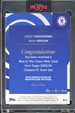 2023-24 Topps Chelsea Team Set - Lesley Ugochukwu #BR-LU - Relic/Worn - Player Worn Pink /99