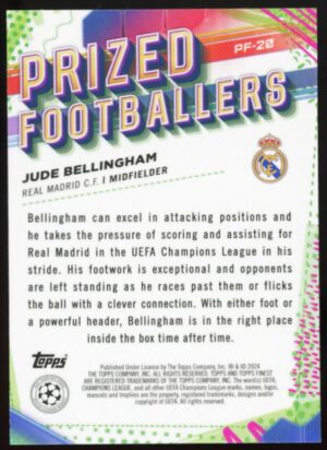 2023-24 Finest UEFA Club Competitions Jude Bellingham #PF-20 Prized Footballers