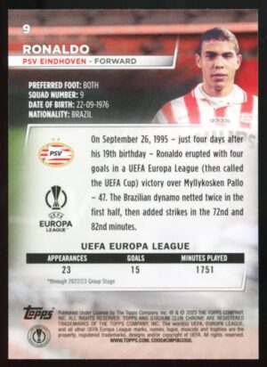 2022-23 Stadium Club Chrome UEFA Club Competitions Ronaldo #9