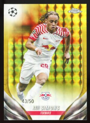 2023-24 Topps Chrome UEFA CC Xavi Simons #24 Gold Geometric /50