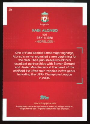 2022-23 Topps Liverpool FC Team Set Xabi Alonso Never Walk Alone #39