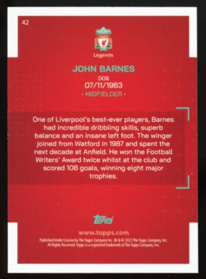 2022-23 Topps Liverpool FC Team Set John Barnes Never Walk Alone #42