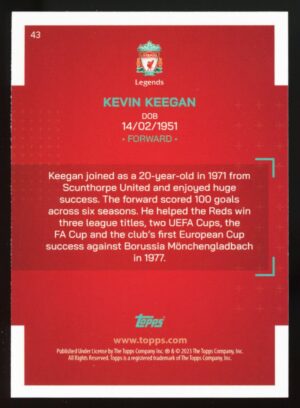 2022-23 Topps Liverpool FC Team Set Kevin Keegan Never Walk Alone #43