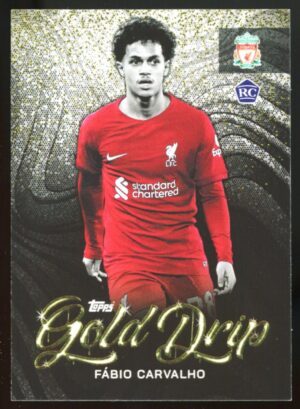 2022-23 Liverpool FC Team Set Gold Drip Fabio Carvalho #46 Rookie