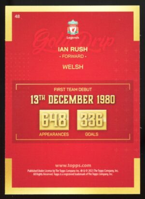 2022-23 Liverpool FC Team Set Gold Drip Ian Rush #48