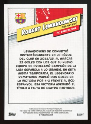 2023-24 Topps FC Barcelona Fan Set Heroes Robert Lewandowski #BARH-7