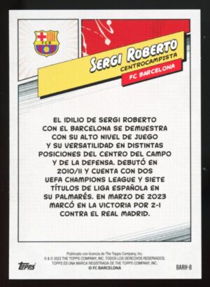 2023-24 Topps FC Barcelona Fan Set Heroes Sergi Roberto #BARH-8