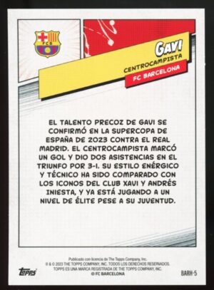 2023-24 Topps FC Barcelona Fan Set Heroes GAVI #BARH-5