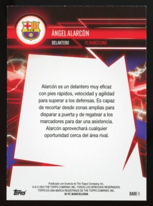 2023-24 Topps FC Barcelona Fan Set Super Electric Angel Alarcon #BARE-1 Rookie